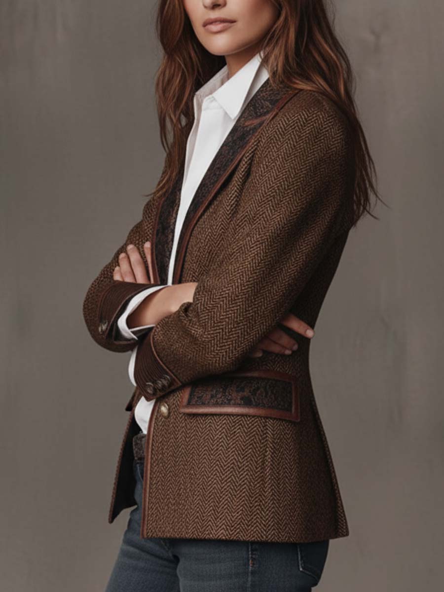 Consuelo ⎸ Blazer con Paneles en Espiga