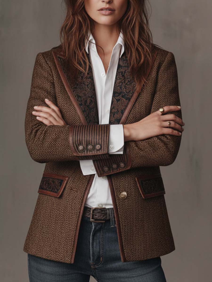 Consuelo ⎸ Blazer con Paneles en Espiga