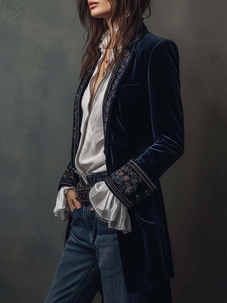 Nuria ⎸ Chaqueta Elegante de Terciopelo