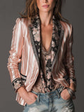 Charo ⎸ Blazer Entallado con Rayas Estilo Bohemio