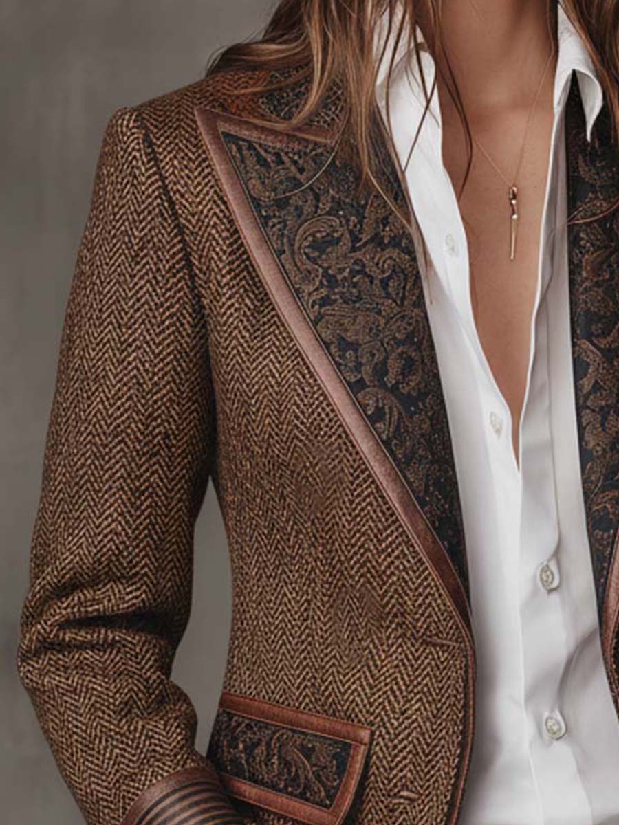 Consuelo ⎸ Blazer con Paneles en Espiga