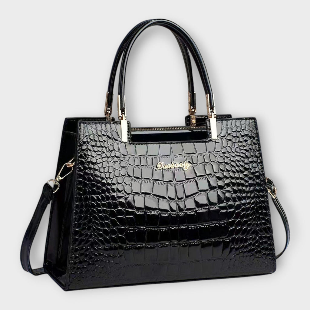 Erain - Bolso brillante en piel con grabado de cocodrilo