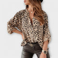 Blusa de Moda con Estampado de Leopardo