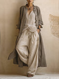 Letizia | Conjunto de tres piezas con cárdigan largo boho