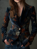 Belén ⎸ Blazer de Terciopelo y Estampado Floral Vintage