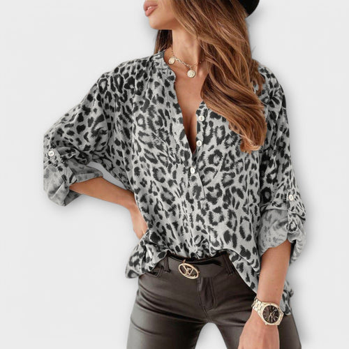 Blusa con Estampado de Leopardo