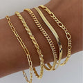 Set de 5 pulseras en oro