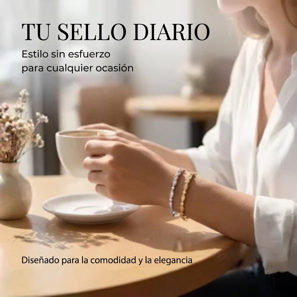 Pulsera elegante en oro con circonita
