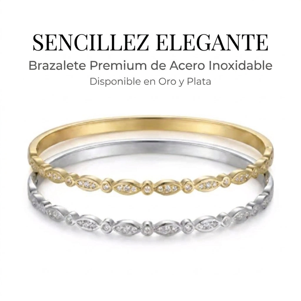 Pulsera elegante en oro con circonita