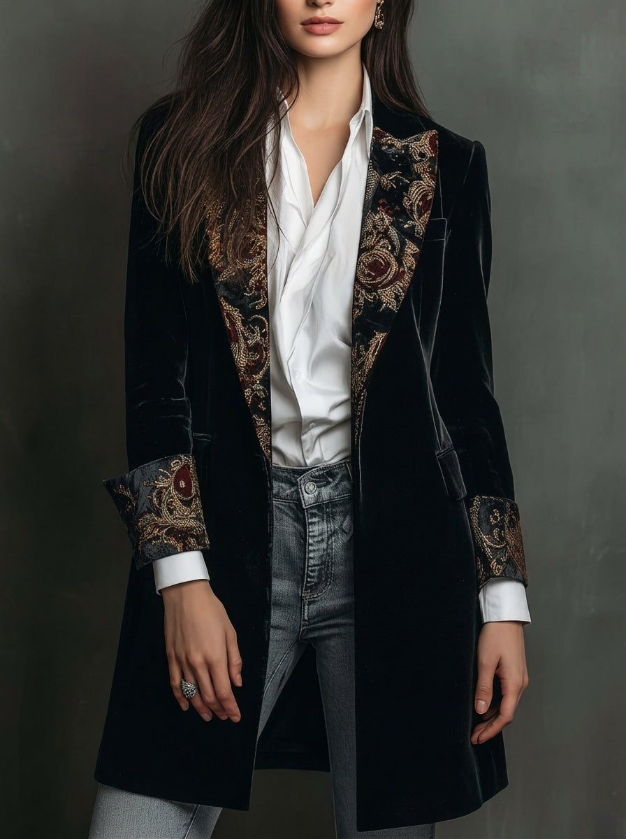 Marta ⎸ Blazer de Corte Entallado con Estampado Barroco