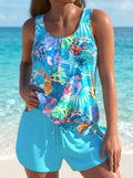 Amparo  - Bañador Elegante con Efecto Vientre Plano y Short a Juego