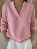 Violeta - Jersey Holgado con Cuello de Pico