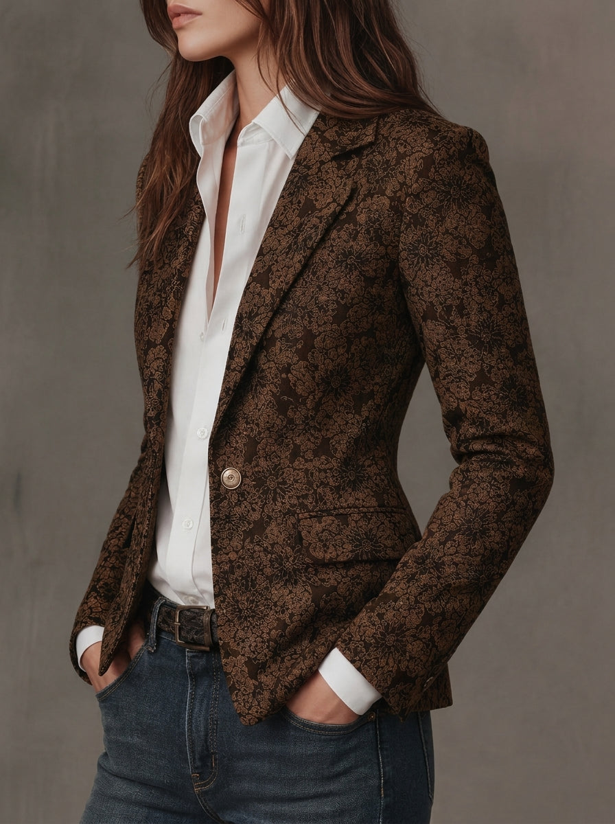 Antonia ⎸ Blazer de Jacquard con Estampado de Paisley