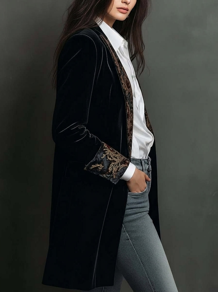 Marta ⎸ Blazer de Corte Entallado con Estampado Barroco