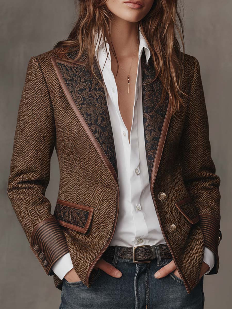 Consuelo ⎸ Blazer con Paneles en Espiga