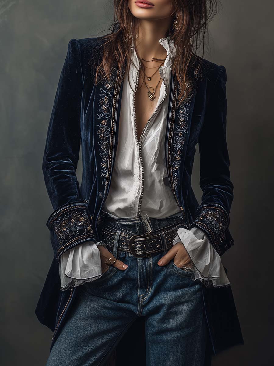 Nuria ⎸ Chaqueta Elegante de Terciopelo