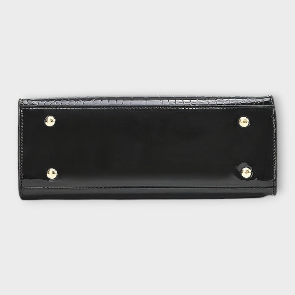 Erain - Bolso brillante en piel con grabado de cocodrilo