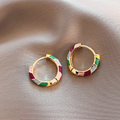 Pendientes Elegantes con Esmalte en Oro