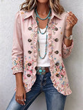 Araceli - Chaqueta Floral con Volantes y Botones