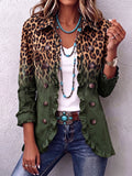 Ramona - Chaqueta Blazer Leopardo Verde con Volantes