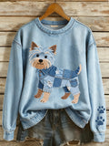 Marisol - Sudadera Hermosa de Patchwork de Yorkshire Terrier